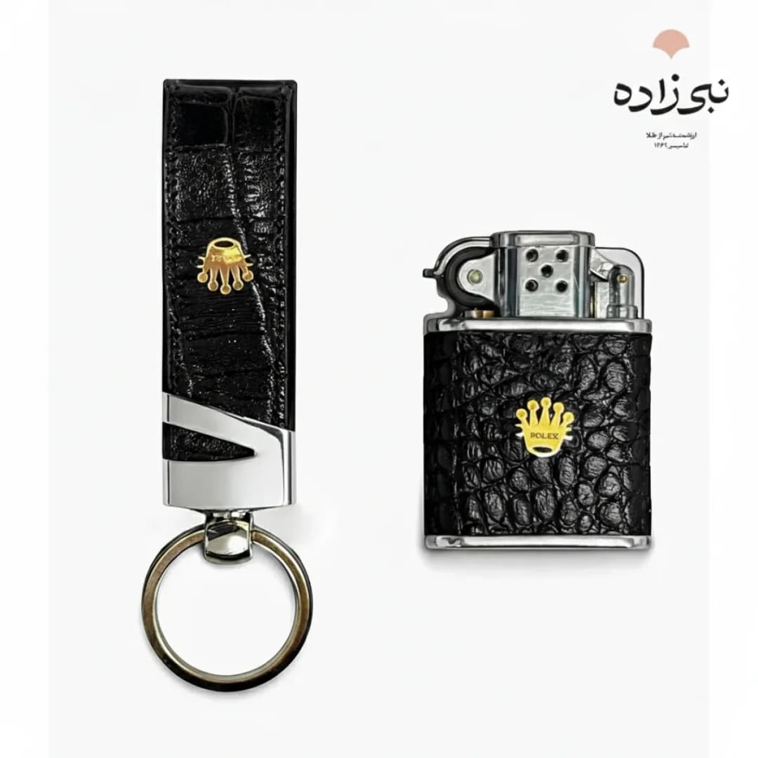 ست هدیه فندک و جاسوئیچی مردانه طرح رولکس M001