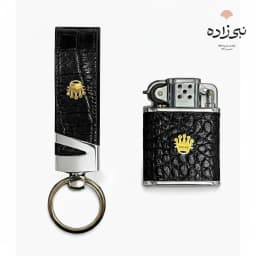 ست هدیه فندک و جاسوئیچی مردانه طرح رولکس M001