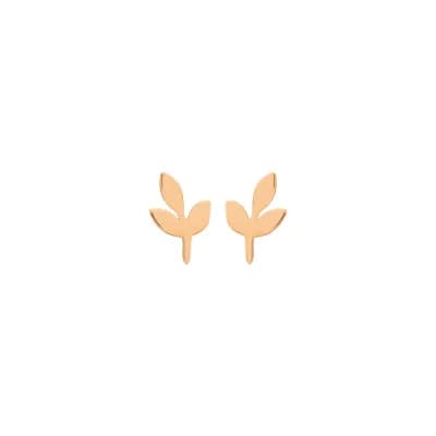 گوشواره لیزری میخی برگ طلا E017