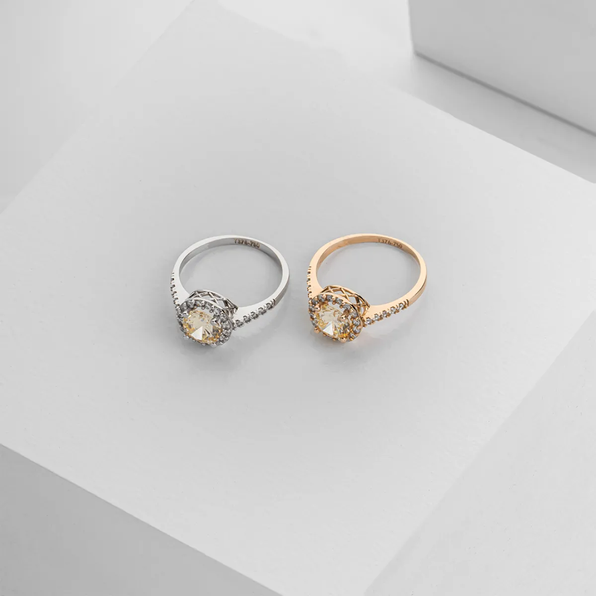 انگشتر سولیتر طرح برلیان طلا R018