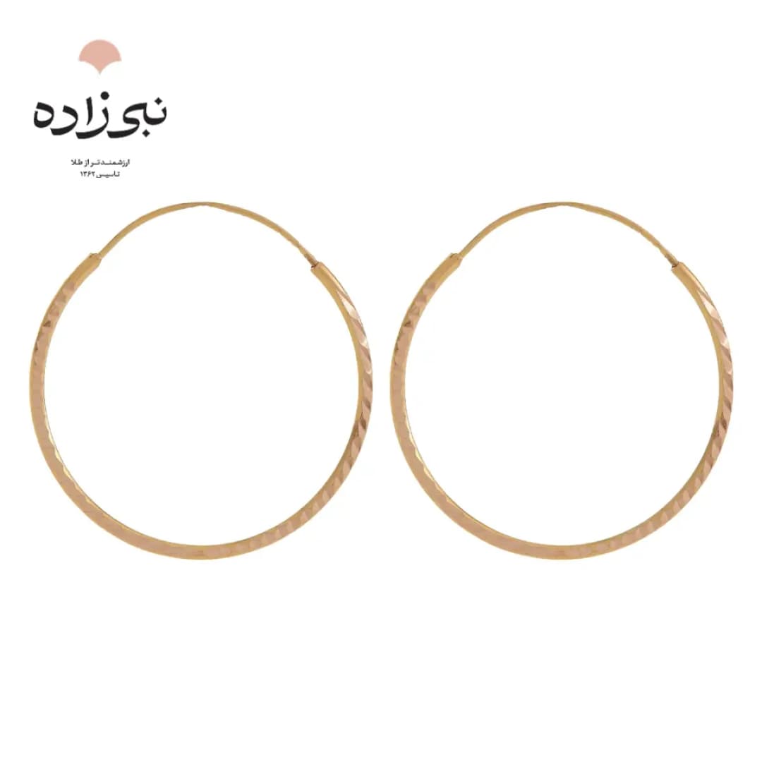 گوشواره حلقه ای ساده تراش دار 3 سانت E128