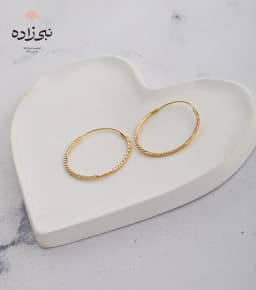 گوشواره حلقه ای ساده تراش دار 3 سانت E128