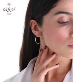 گوشواره حلقه ای ساده تراش دار 3 سانت E128