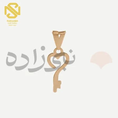 پلاک لیزری کلید و قلب طلا C223