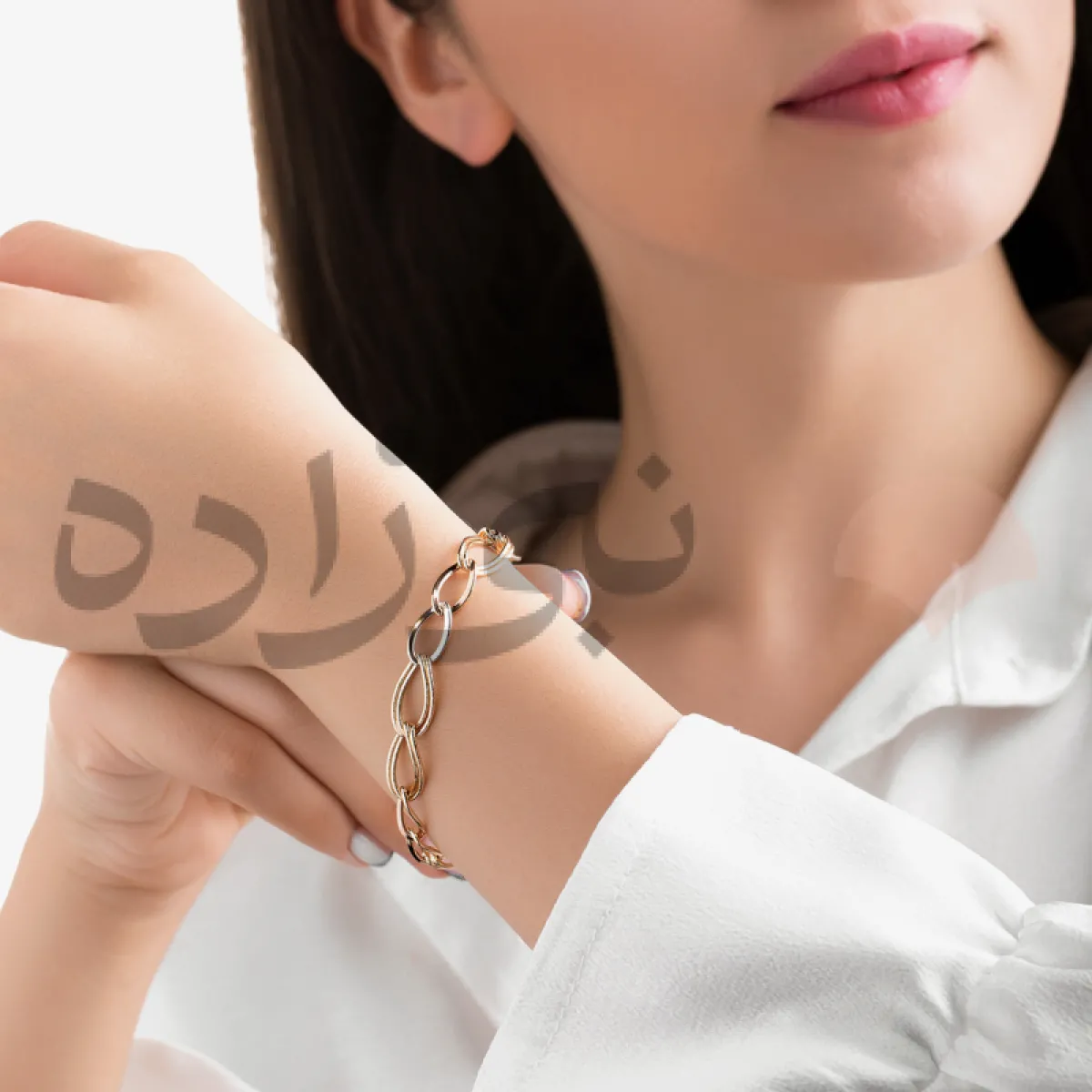 دستبند اپل لکسوز بیضی طلا B047