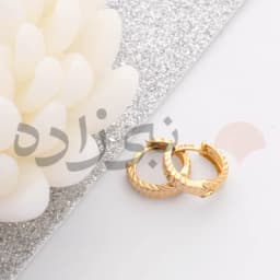 گوشواره حلقه ای چفتی طلا قطر 1 سانت E044