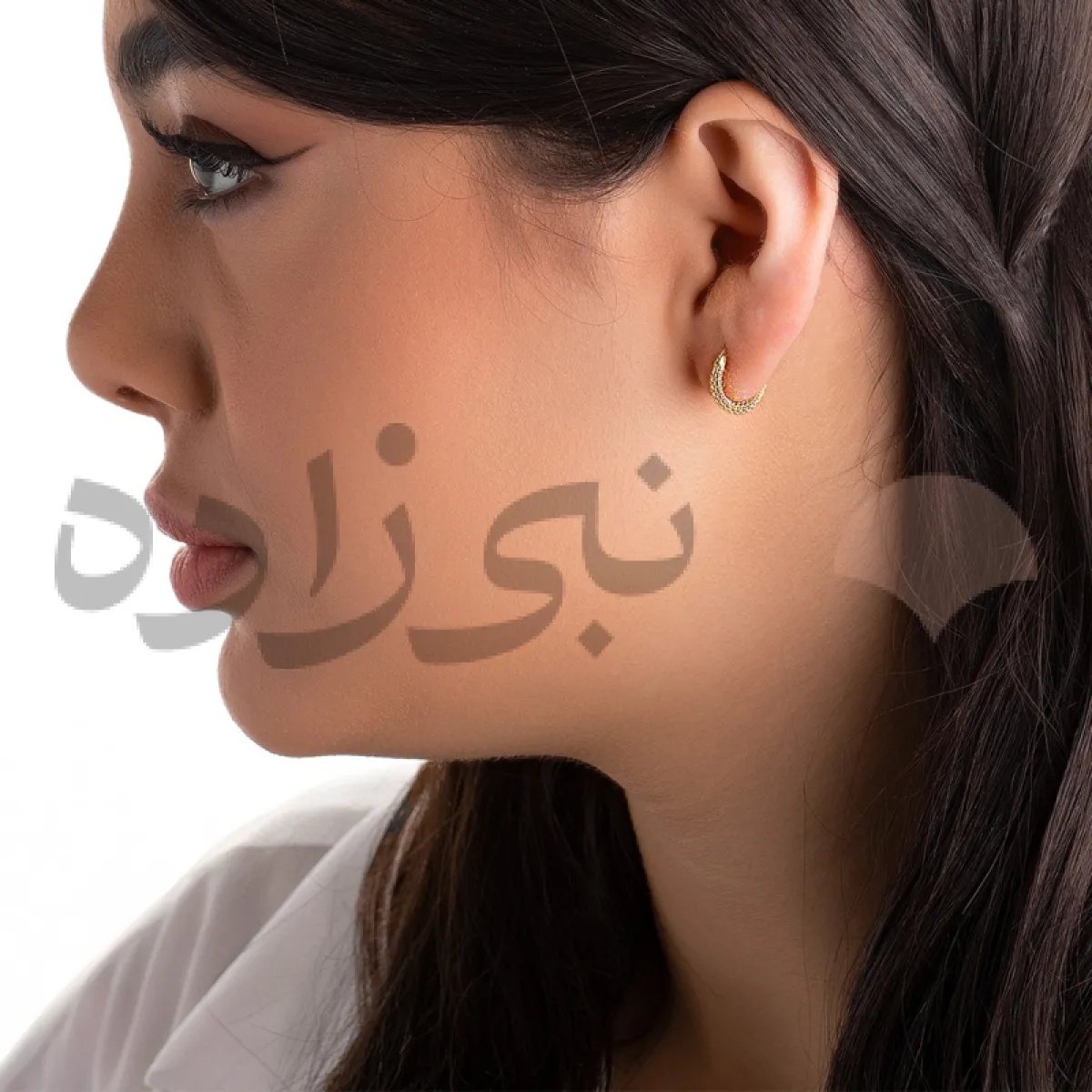 گوشواره حلقه ای فیوژن طلا قطر 1 سانت E039