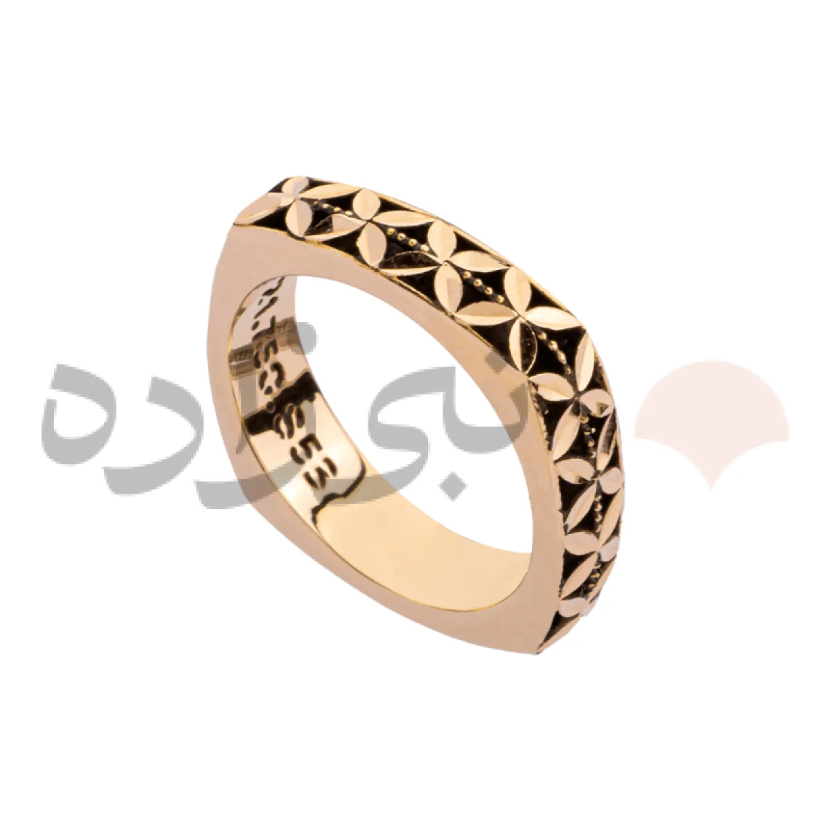 انگشتر طلا سیاه قلم مربع R016