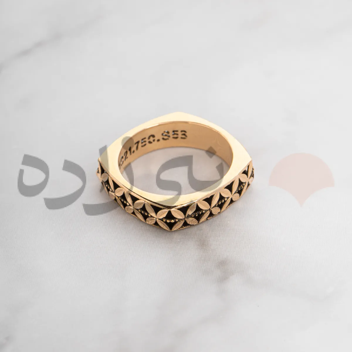 انگشتر طلا سیاه قلم مربع R016