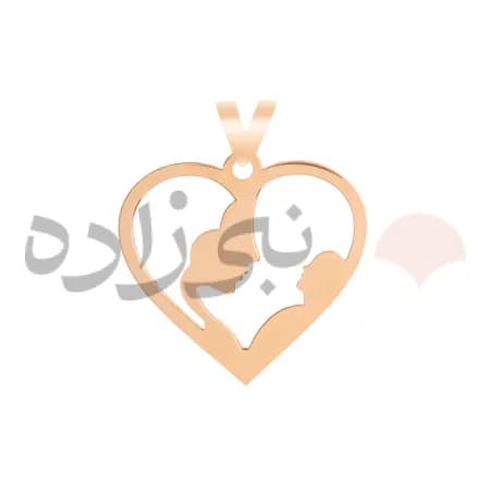 پلاک طلا مادر و فرزند قلب C036