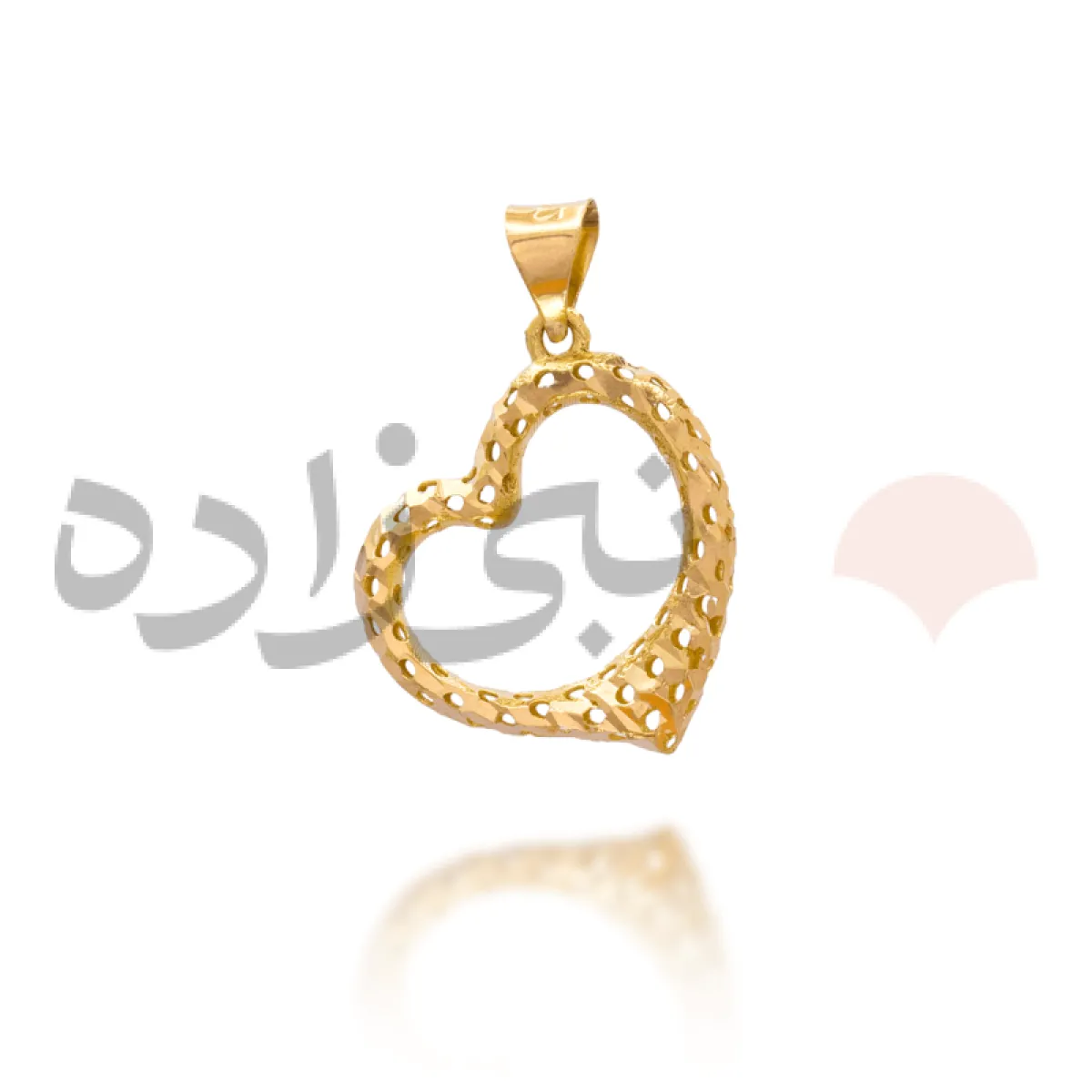 پلاک طلا قلب تور توخالی C016