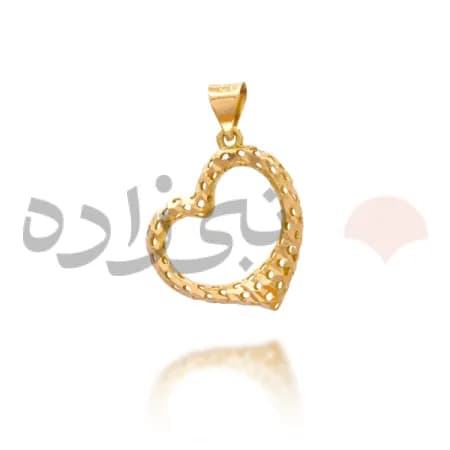 پلاک طلا قلب تور توخالی C016