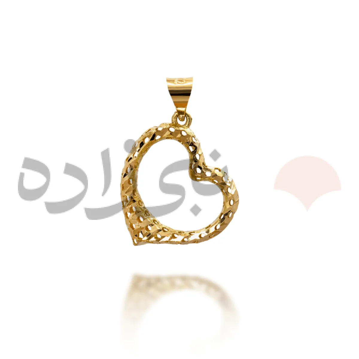پلاک طلا قلب تور توخالی C016