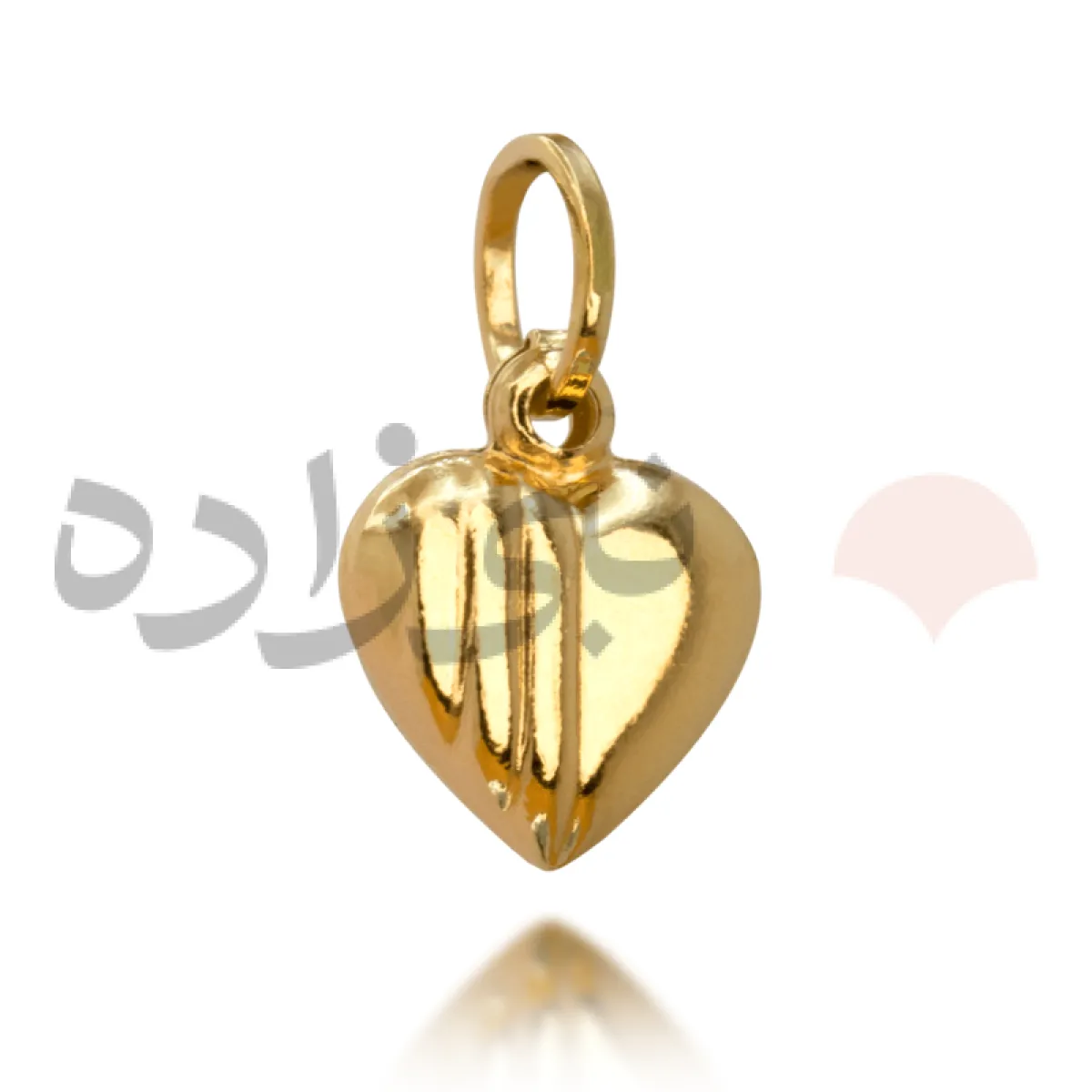 پلاک طلا قلب توپی خط دار C010
