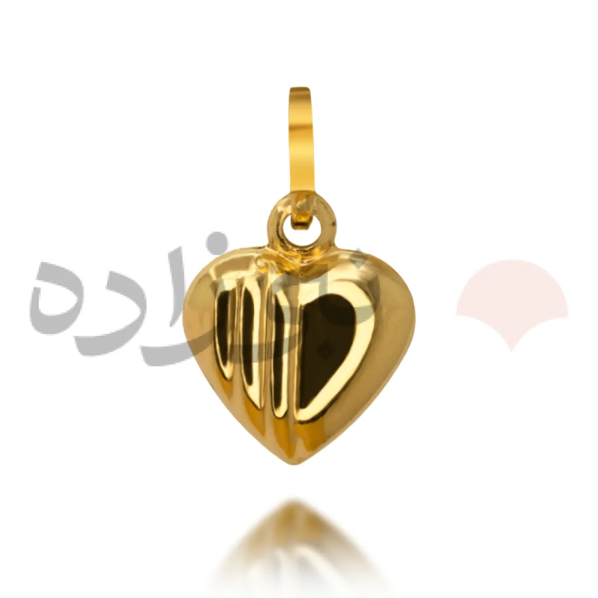 پلاک طلا قلب توپی خط دار C010