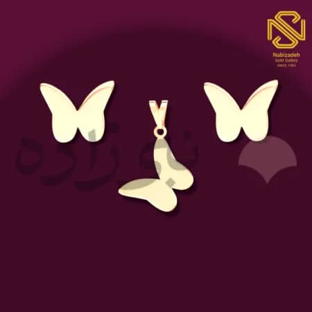 نیم ست پروانه تخت طلا H001