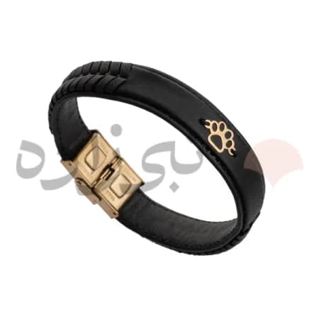 دستبند چرم پنجه طلا B050