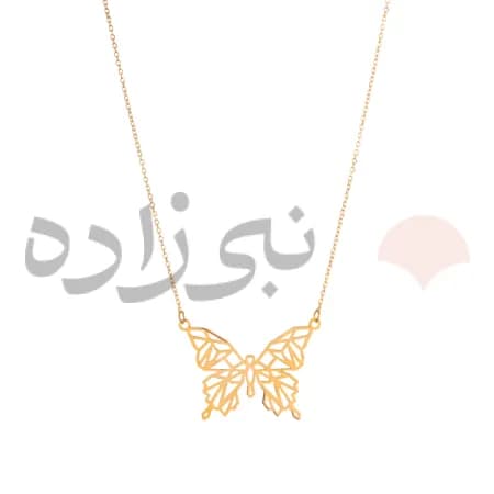 گردنبند لیزری پروانه طلا N063