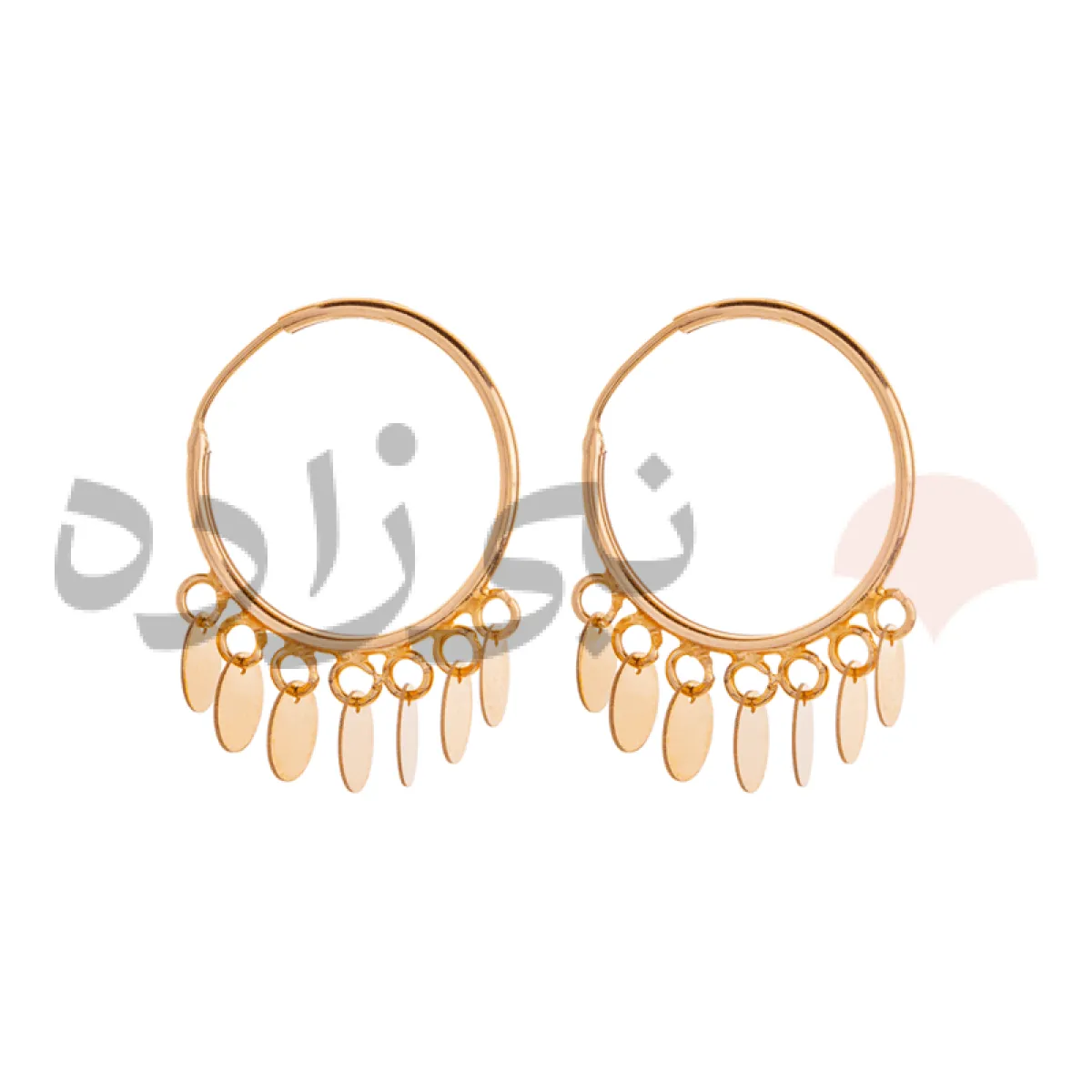 گوشواره روکو آویز دایره طلا E032