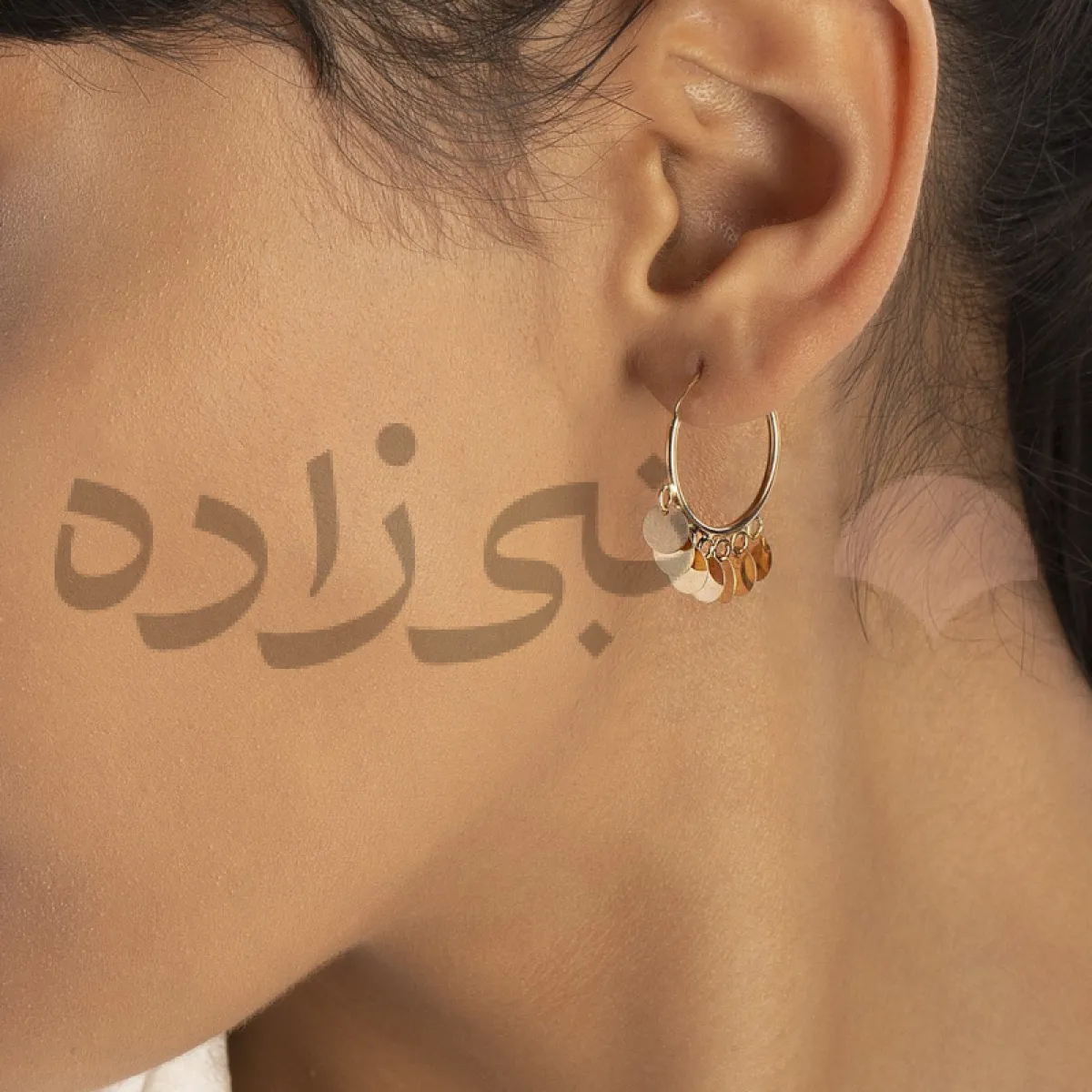 گوشواره روکو آویز دایره طلا E032