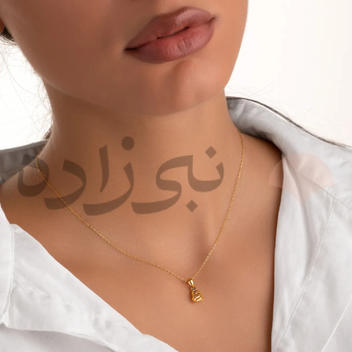 پلاک طلا قلب تراش خورده آویز کج C022