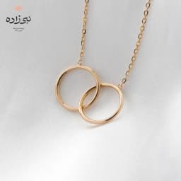 گردنبند مفتولی دو حلقه طلا N214