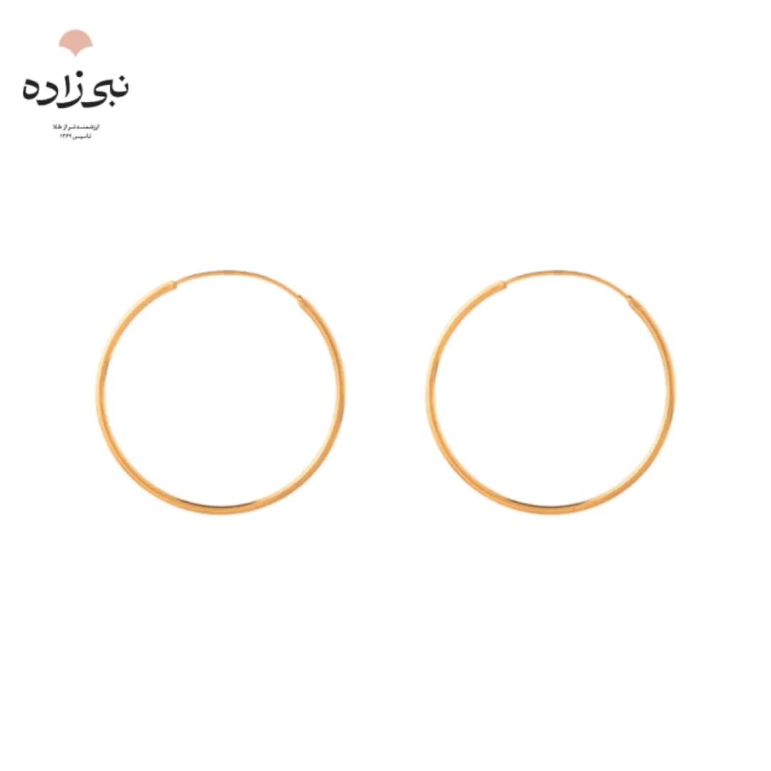 گوشواره حلقه ای ساده قطر 2.5 سانت طلا E050