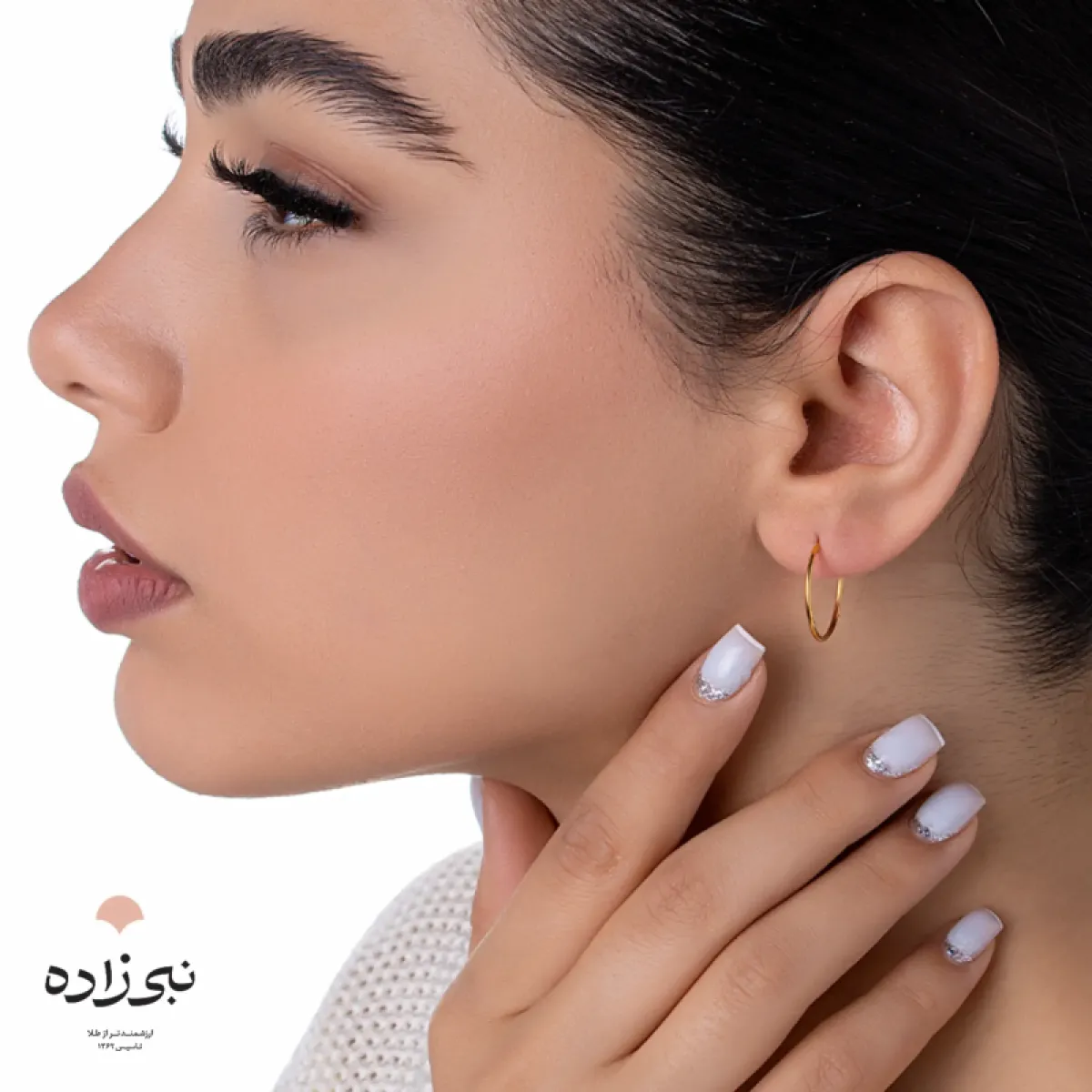 گوشواره طلا حلقه ای ساده قطر 1.5 سانت E003