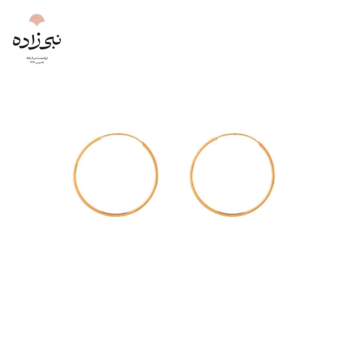 گوشواره طلا حلقه ای ساده قطر 1.5 سانت E003