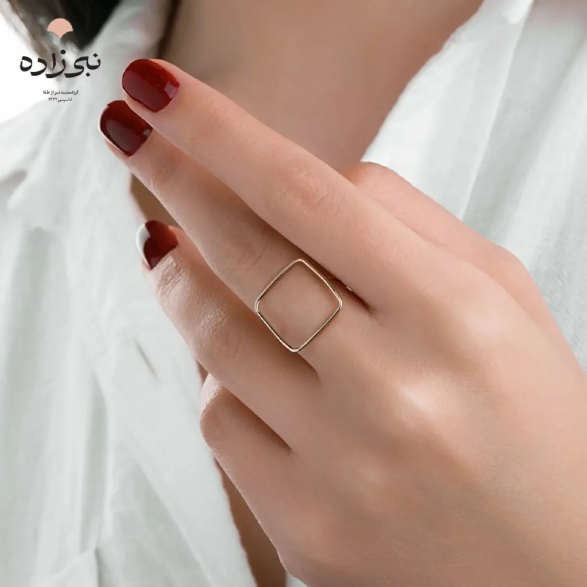 انگشتر دکوراتیو مربع تو خالی R032