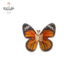 پلاک پروانه پارچه ای نارنجی C144