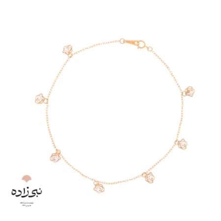 پابند طلا لیزری گل رز A003
