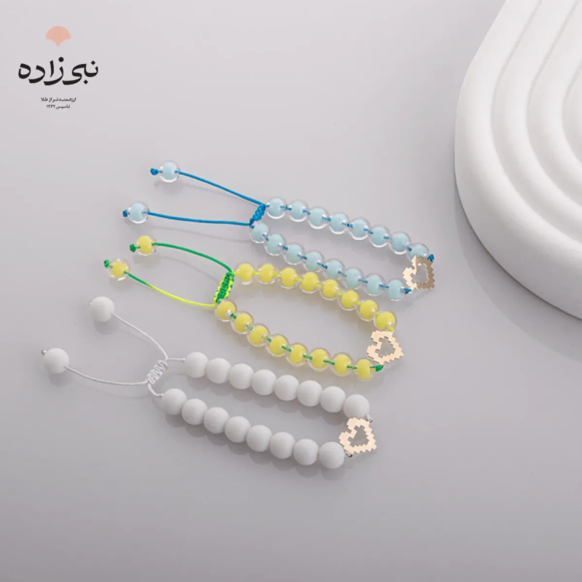 دستبند سنگی قلب B132