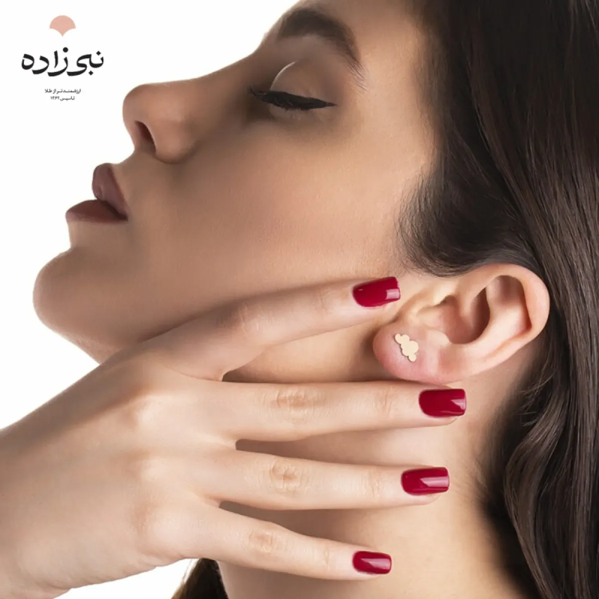 گوشواره لیزری میخی ابر طلا E025