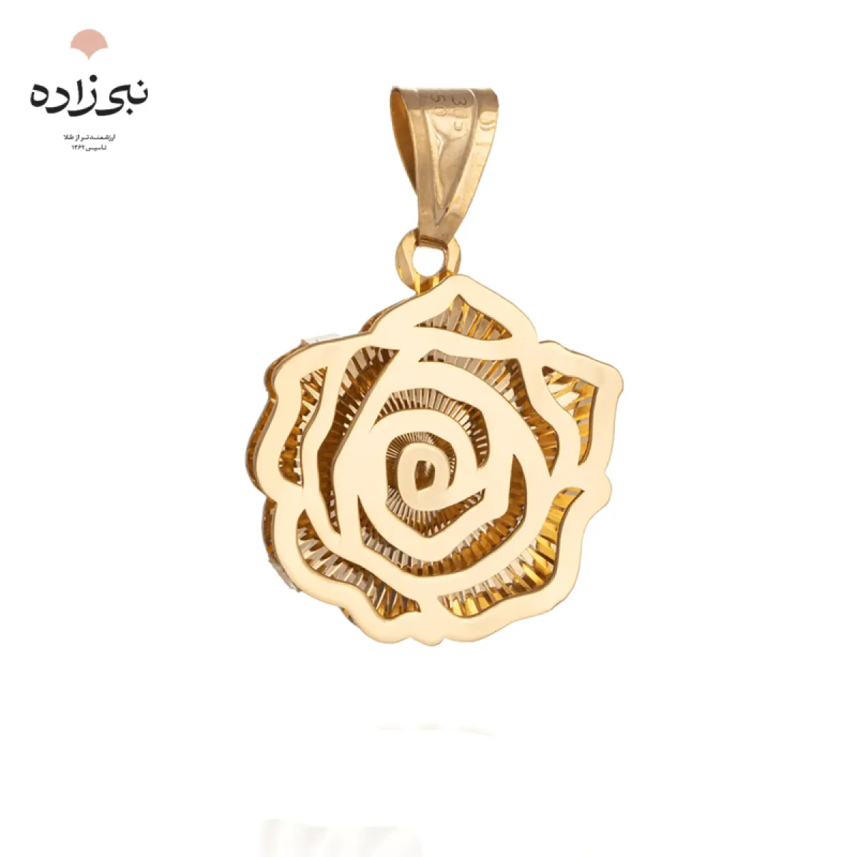 پلاک طلا سه بعدی گل رز C018