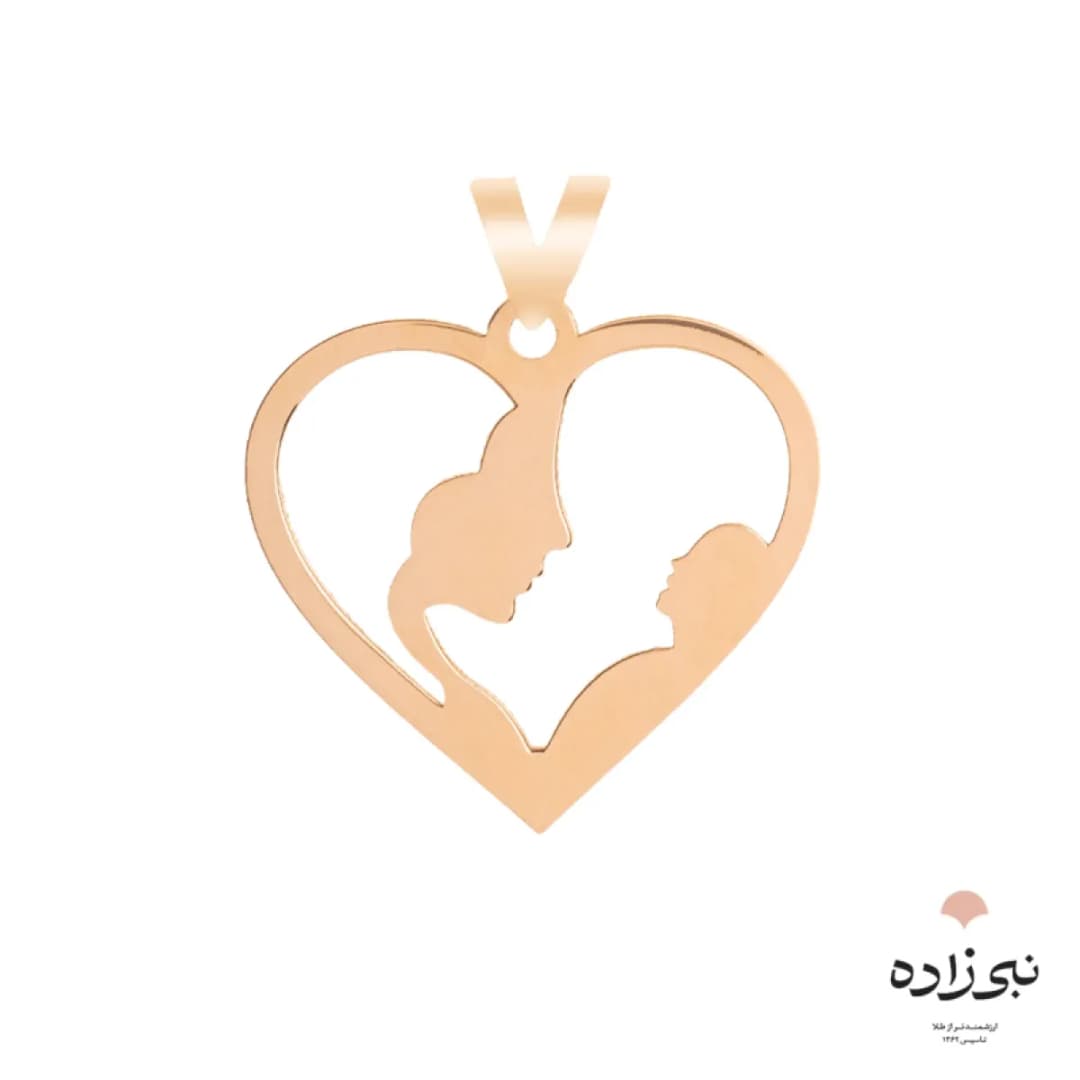 پلاک طلا مادر و فرزند قلب C036