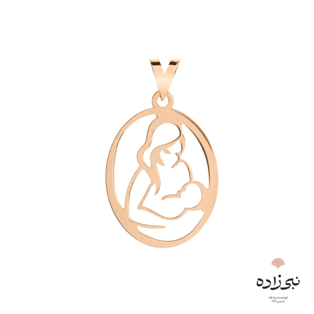 پلاک طلا مادر و فرزند بیضی C035