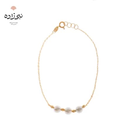 دستبند تلفیقی البرنادو سه مروارید طلا B044