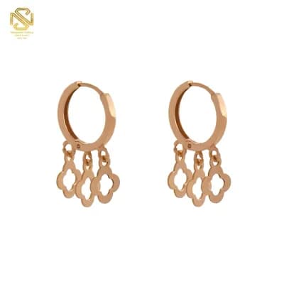گوشواره روکو آویز ون کلیف تو خالی E115