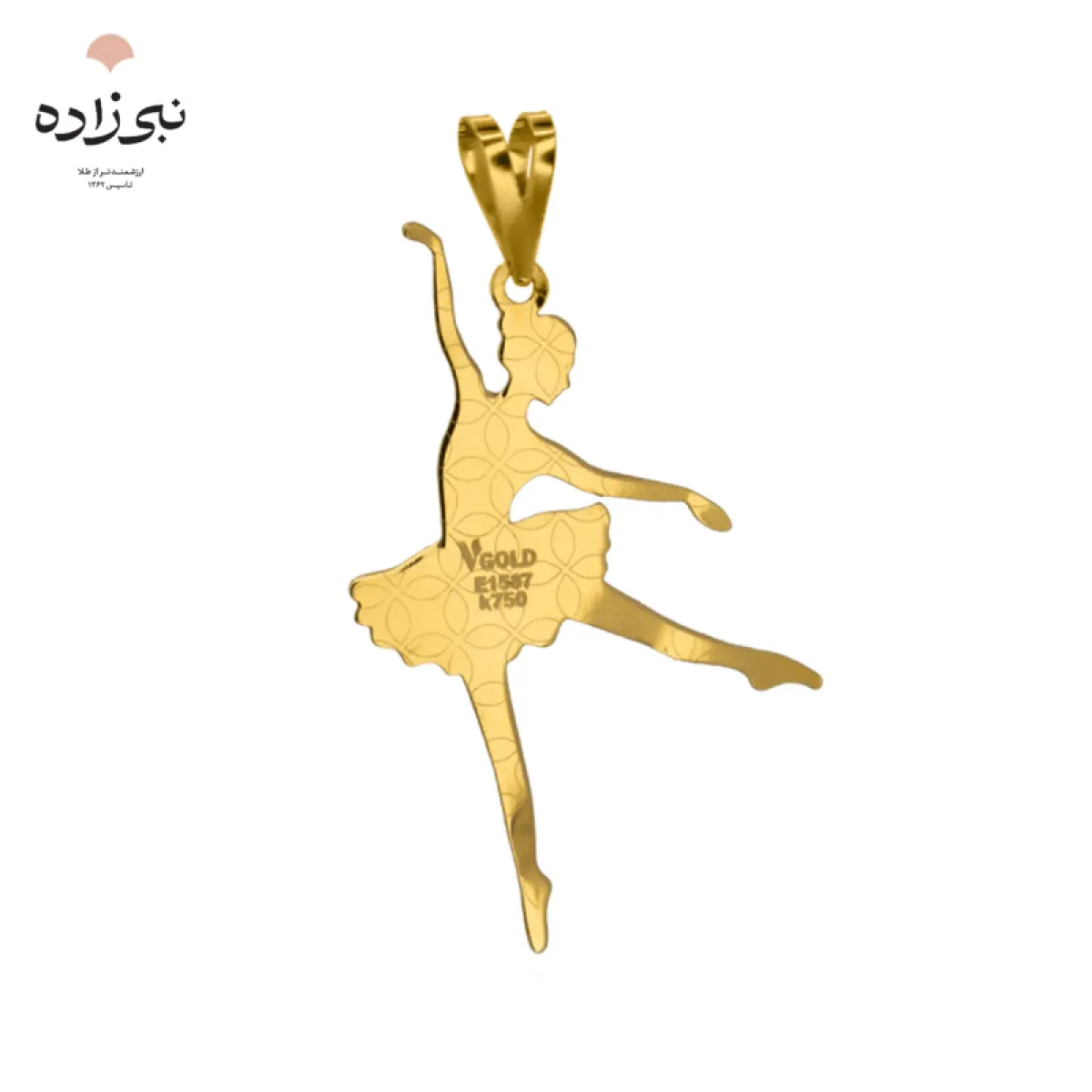 پلاک بالرین طلا C009