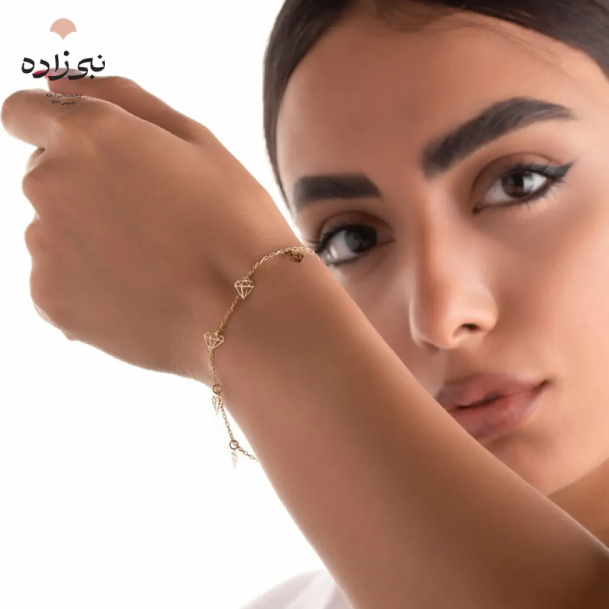 دستبند لیزری الماس طلا B026
