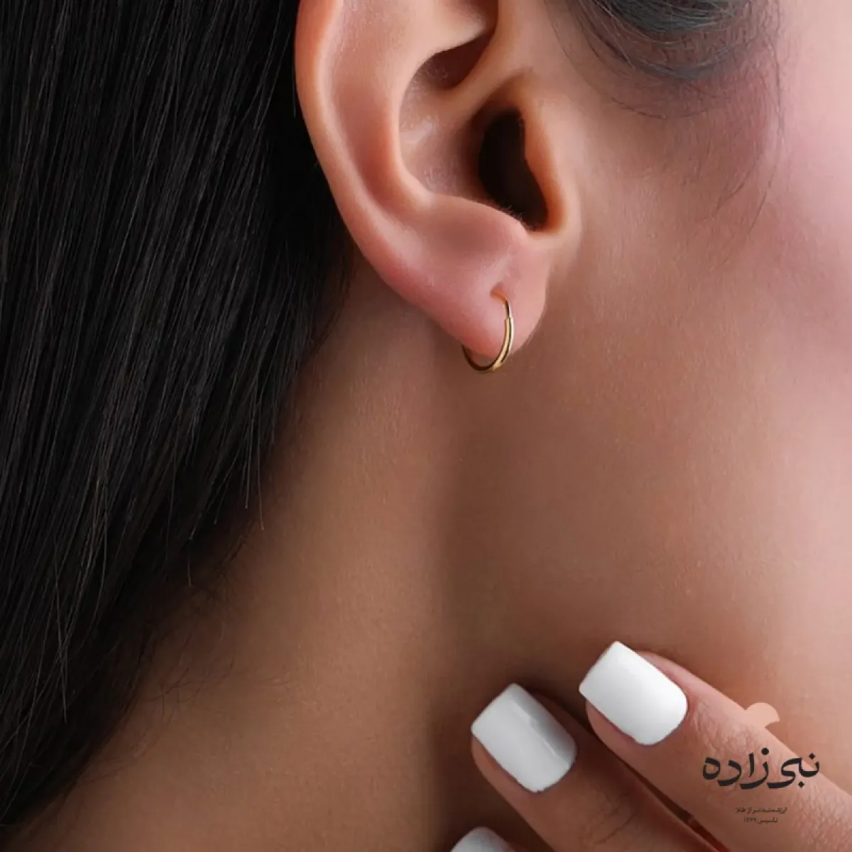 گوشواره حلقه ای ساده قطر یک سانت E072