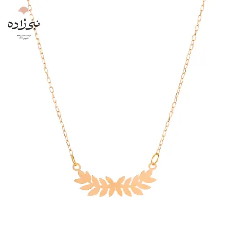 گردنبند لیزری برگ طلا N026