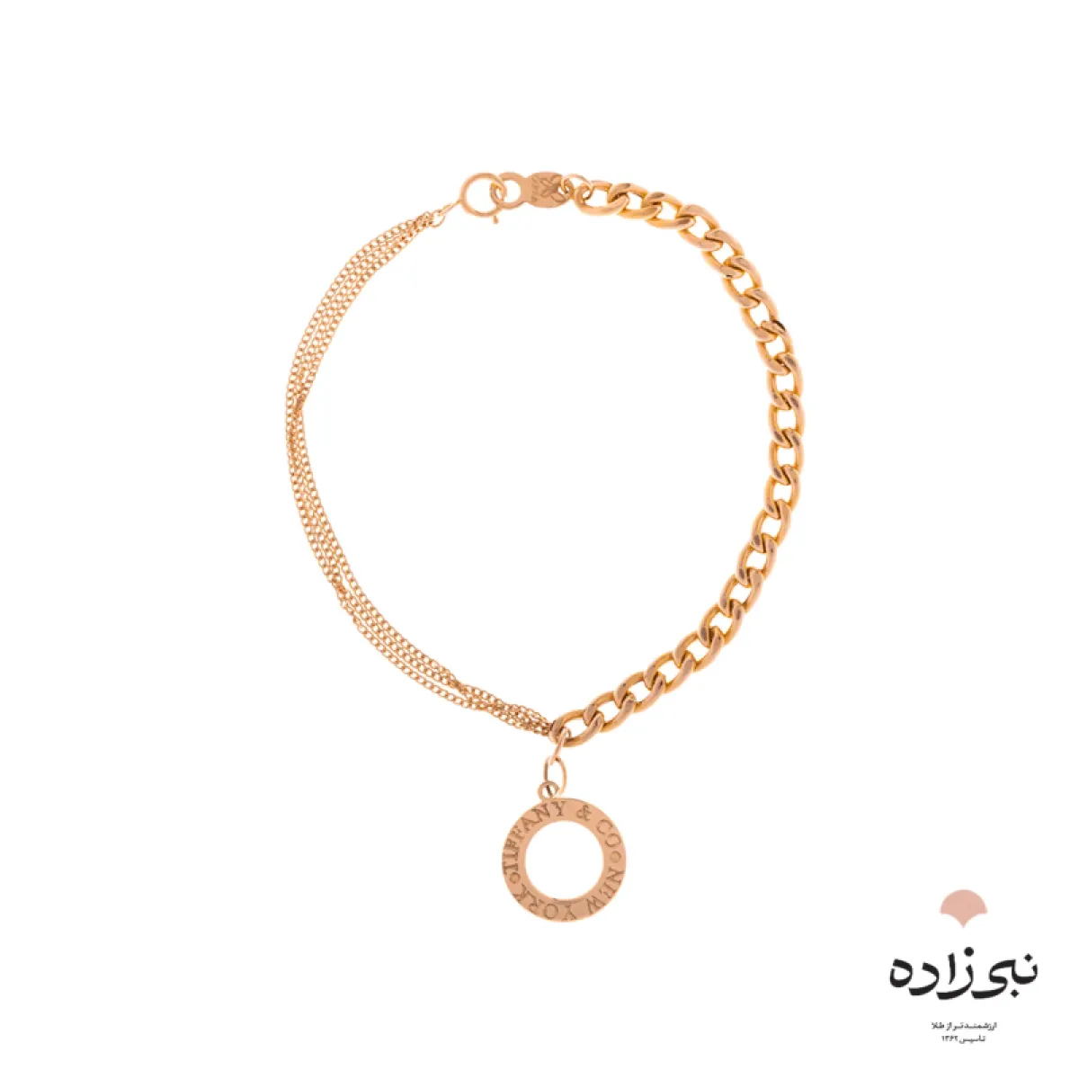 دستبند تیفانی آویز نیویورک طلا B022