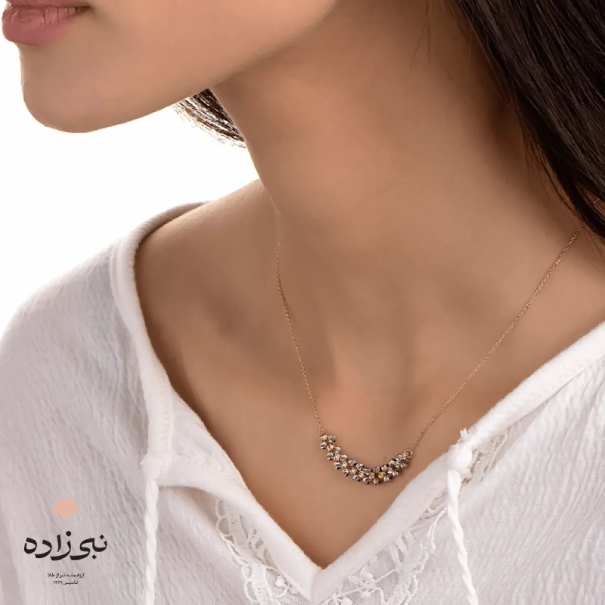 گردنبند البرنادو لخت تلفیقی سه رج N129