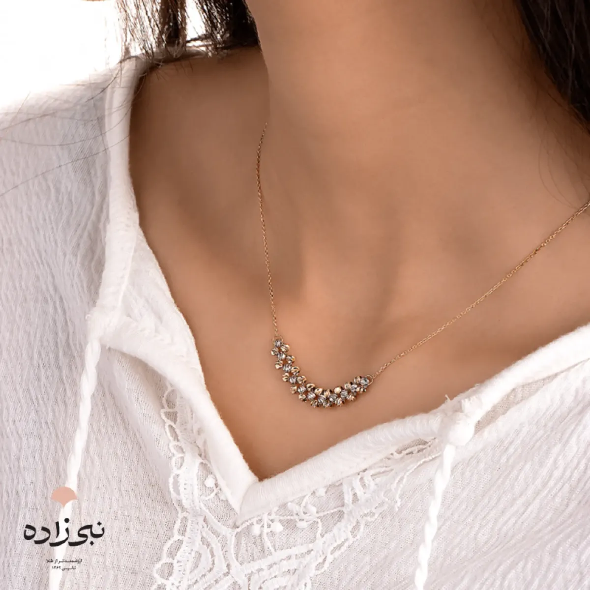 گردنبند البرنادو لخت تلفیقی سه رج N129