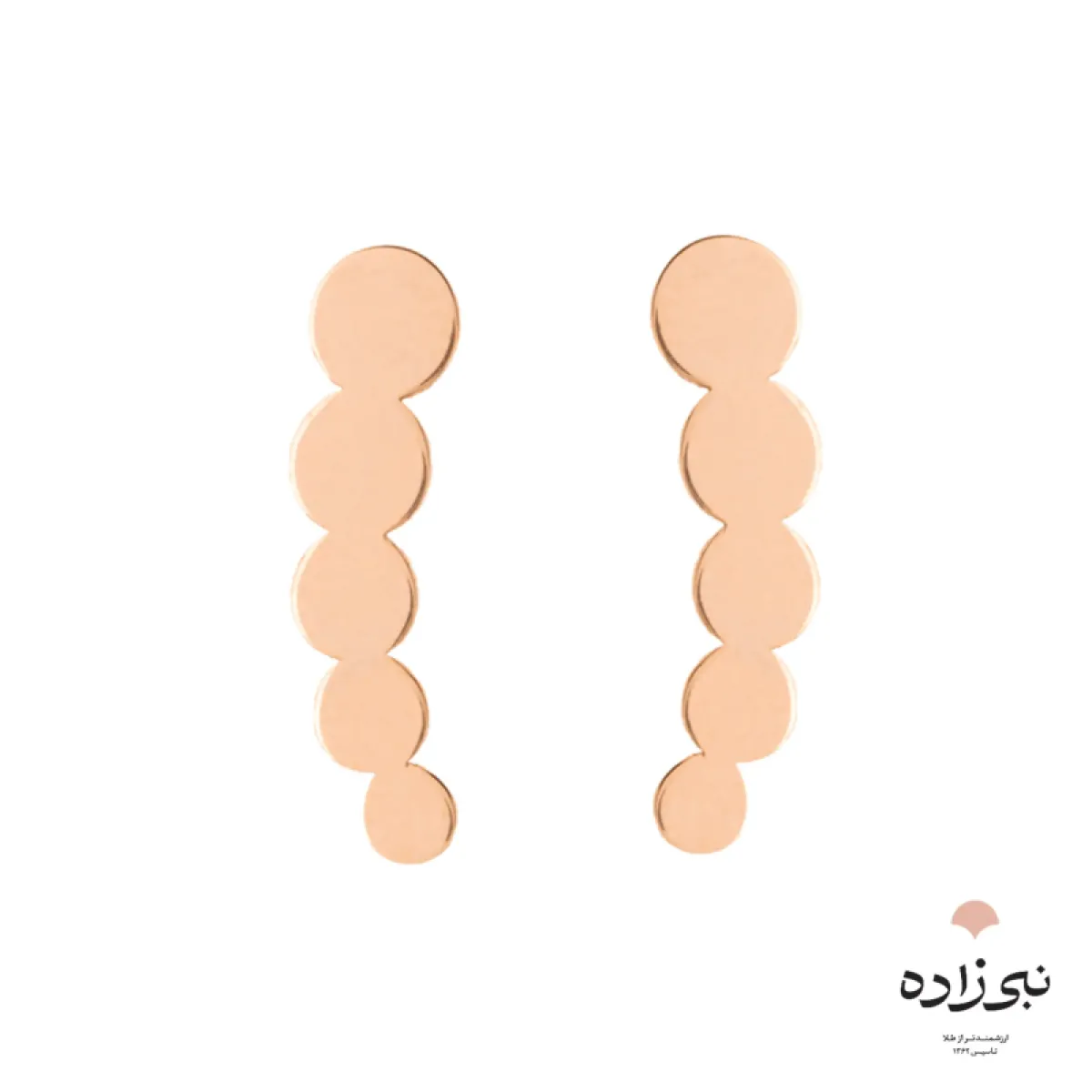 گوشواره لیزری میخی چند دایره طلا E022