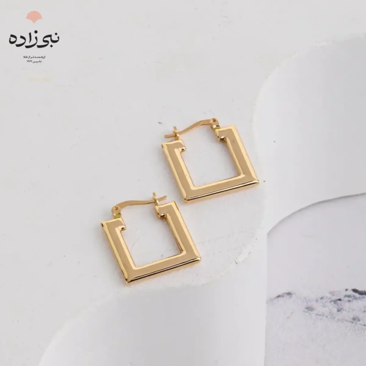 گوشواره چفتی آکوا مربع E118