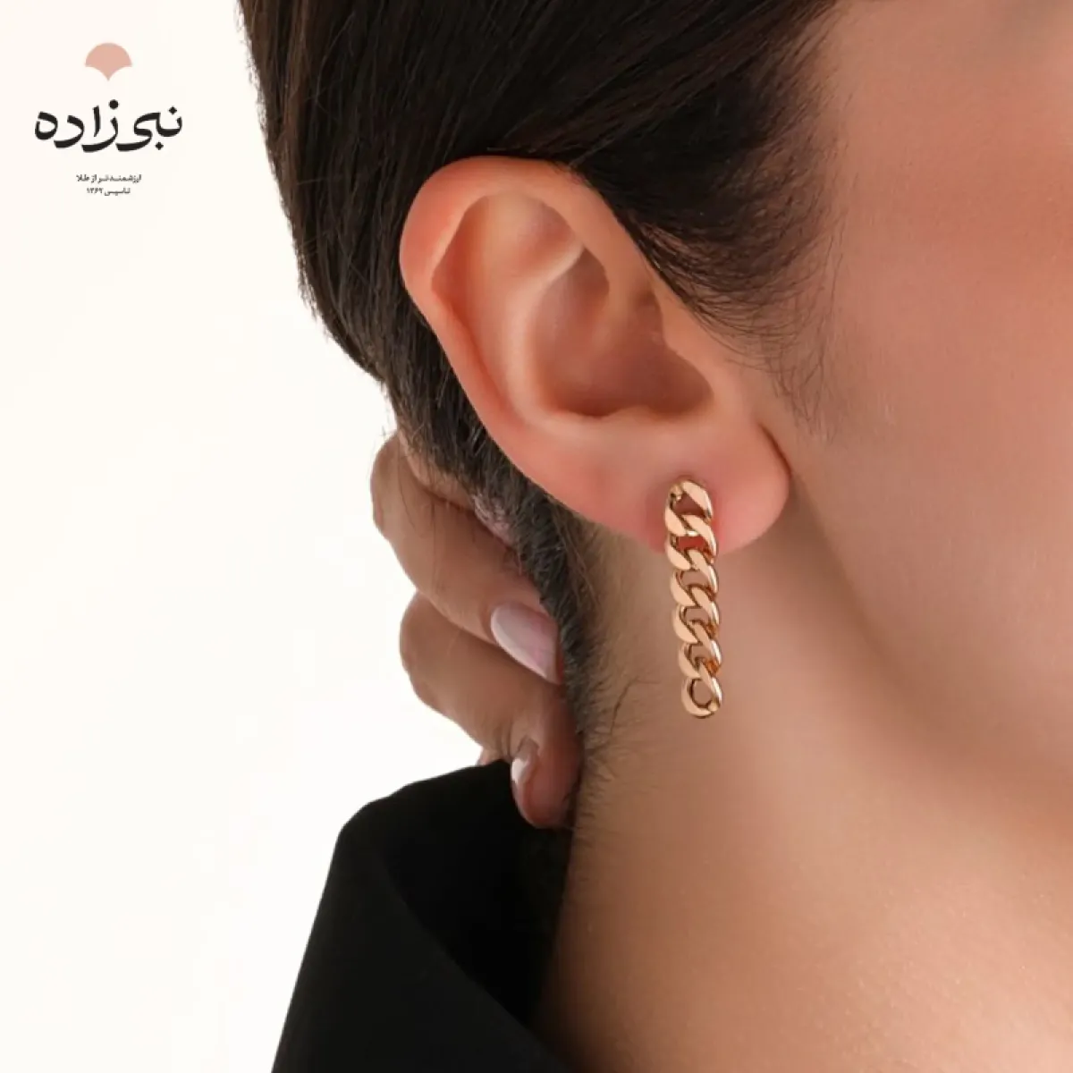 گوشواره میخی کارتیه لخت بافت دو E089