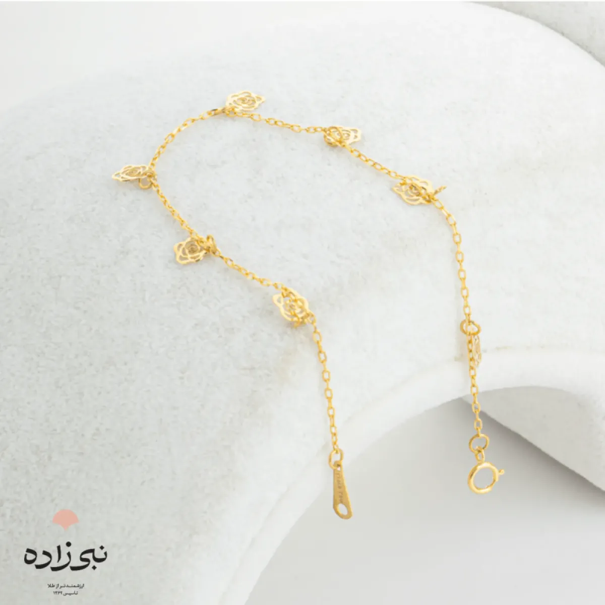 دستبند لیزری گل رز طلا B012